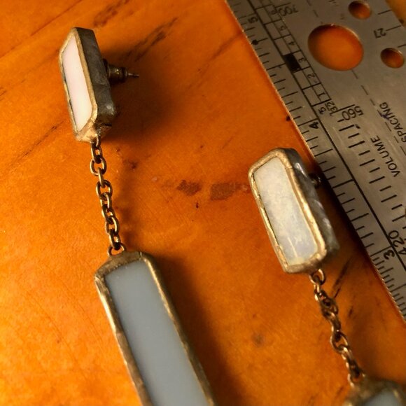 Elegant Handmade Artisan Purple Glass Earrings - Picture 6 of 6